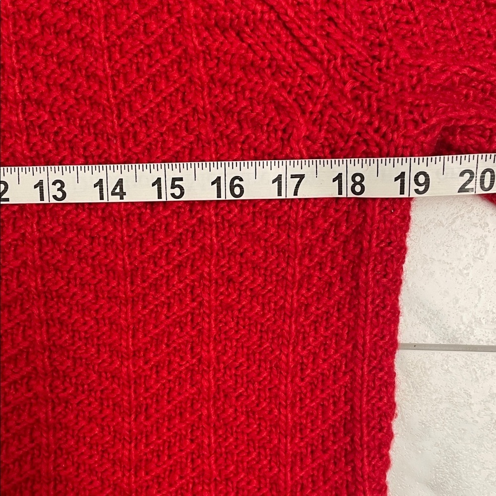 H & M Red Knit Sweater Crew Neck Chevron Pattern Size XS - Picture 12 of 16